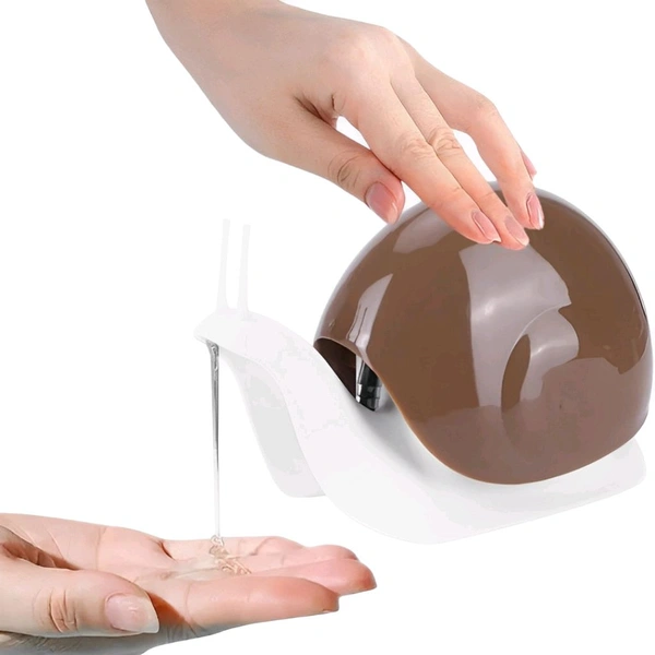 Neo Clean Snail-Shape Liquid Soap Dispenser 200ml – Portable Hand Wash Pump, Push-Type Shampoo Dispenser for Home, Plastic, Brown (Pack of 1)