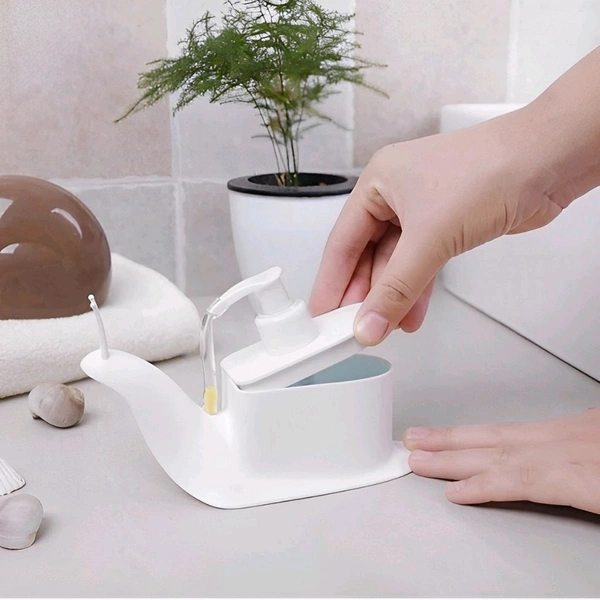 Neo Clean Snail-Shape Liquid Soap Dispenser 200ml – Portable Hand Wash Pump, Push-Type Shampoo Dispenser for Home, Plastic, Brown (Pack of 1)