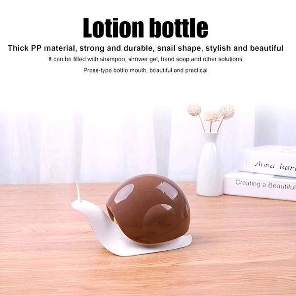 Neo Clean Snail-Shape Liquid Soap Dispenser 200ml – Portable Hand Wash Pump, Push-Type Shampoo Dispenser for Home, Plastic, Brown (Pack of 1)