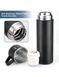 Neo Clean Vacuum Insulated Flask Set with 2 Cups – Keep Drinks Hot or Cold for 24 Hours, Ideal for Coffee, Tea, Milk, with Leak-Proof Design and Portable Travel-Friendly Build (Random Colour)
