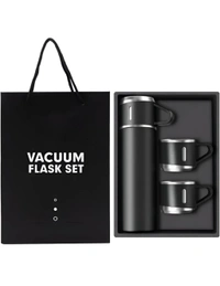 Neo Clean Vacuum Insulated Flask Set with 2 Cups – Keep Drinks Hot or Cold for 24 Hours, Ideal for Coffee, Tea, Milk, with Leak-Proof Design and Portable Travel-Friendly Build (Random Colour)