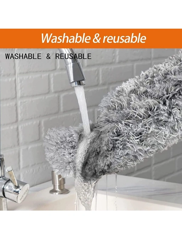 Neo Clean Microfiber Feather Duster | Bendable & Extendable Fan Cleaning Duster with 100 inches Expandable Pole Handle for High Ceilings (Large)