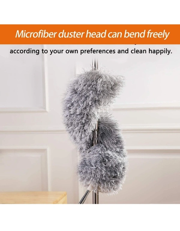 Neo Clean Microfiber Feather Duster | Bendable & Extendable Fan Cleaning Duster with 100 inches Expandable Pole Handle for High Ceilings (Large)