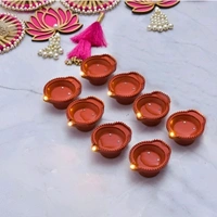 Neo Clean LED Water Sensor Diya for Home – Battery-Operated E-Diya with Warm Yellow Lights, Ideal for Diwali and Festive Decorations, Minimalist Design, Set of 12