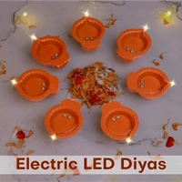 Neo Clean LED Water Sensor Diya for Home – Battery-Operated E-Diya with Warm Yellow Lights, Ideal for Diwali and Festive Decorations, Minimalist Design, Set of 12