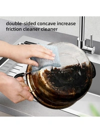 Neo Clean Multipurpose Non-Scratch Scrubbing Wire Dishwashing Cloths, Double Stainless Steel Scrubber, Reusable Wire Dish Towels for Wet and Dry Use, Kitchen Cleaning Rags (Pack of 6)