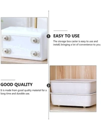 Neo Clean Self-Adhesive Mini Swivel Caster Wheels, Universal 360° Rotating Wheels for Furniture and Storage Boxes, Suitable for Various Storage Containers (Pack Of 12)