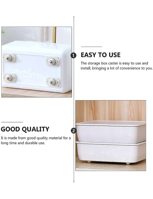 Neo Clean Self-Adhesive Mini Swivel Caster Wheels, Universal 360° Rotating Wheels for Furniture and Storage Boxes, Suitable for Various Storage Containers (Pack Of 12)