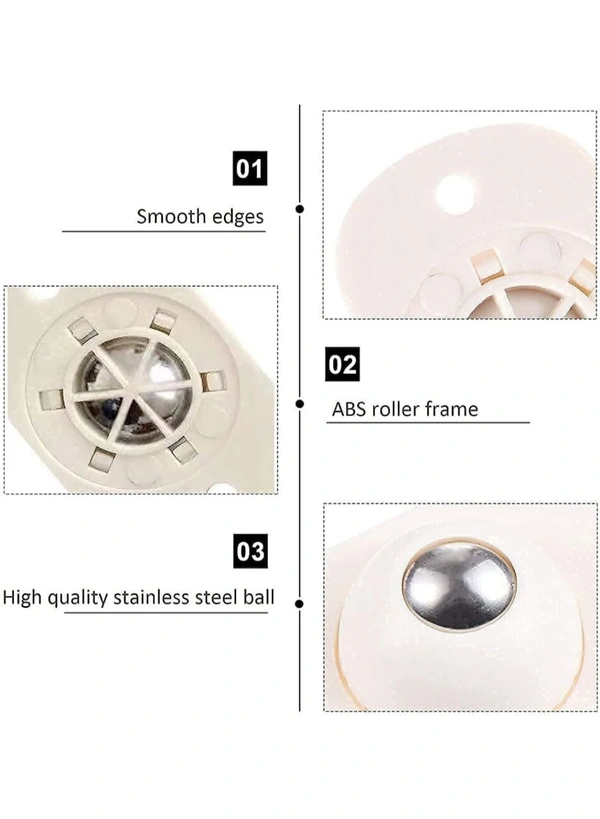 Neo Clean Self-Adhesive Mini Swivel Caster Wheels, Universal 360° Rotating Wheels for Furniture and Storage Boxes, Suitable for Various Storage Containers (Pack Of 12)