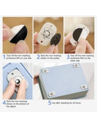 Neo Clean Self-Adhesive Mini Swivel Caster Wheels, Universal 360° Rotating Wheels for Furniture and Storage Boxes, Suitable for Various Storage Containers (Pack Of 12)