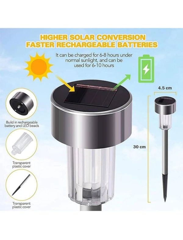 Neo Clean Solar Pathway Lights – Wireless Smart Solar Lamp, IP44 Waterproof with Auto On/Off Feature. Outdoor Solar Stake Light, Perfect for Garden Decoration, Lawn, Pathway, and Balcony (Pack of 2).