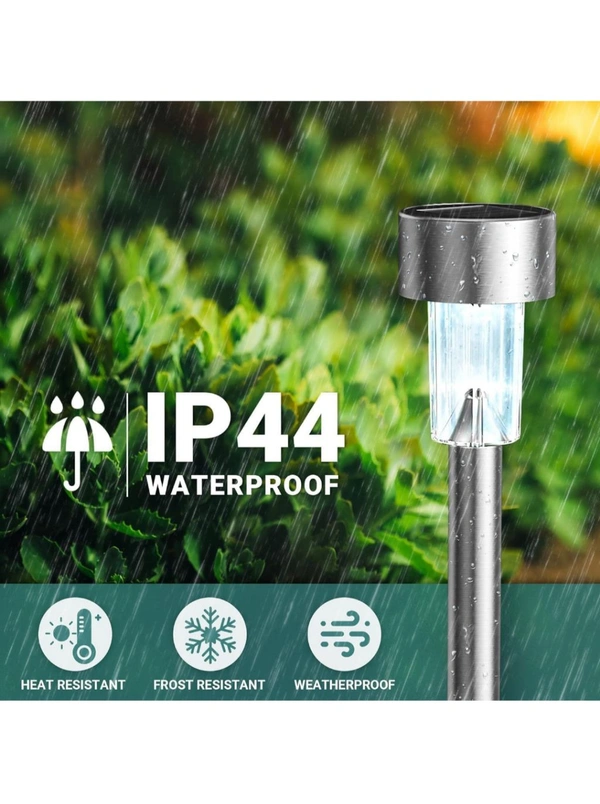 Neo Clean Solar Pathway Lights – Wireless Smart Solar Lamp, IP44 Waterproof with Auto On/Off Feature. Outdoor Solar Stake Light, Perfect for Garden Decoration, Lawn, Pathway, and Balcony (Pack of 2).