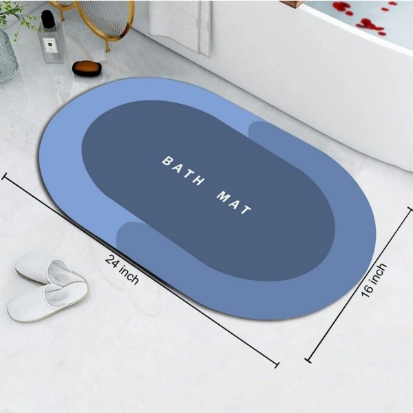 Neo Clean Rubber Non-Slip Bathroom Floor Mat – Quick Dry, Anti-Skid Cushion Mat for Home & Office, 60 x 40 cm, Multi-Color, Oval