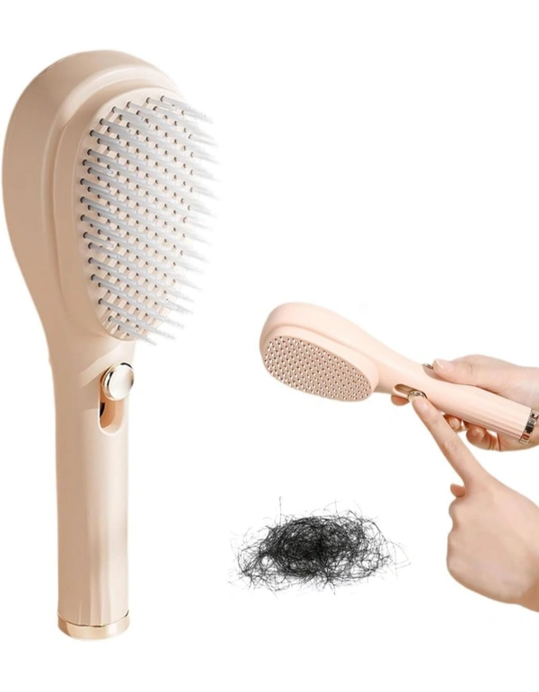 Neo Clean Retractable Hair Brush with Self-Cleaning Bristles – Ergonomic Handle, Anti-Static, Telescopic Design for All Hair Types and Wigs, One-Click Hair Comb for Men and Women (Random Colour)