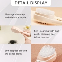 Neo Clean Retractable Hair Brush with Self-Cleaning Bristles – Ergonomic Handle, Anti-Static, Telescopic Design for All Hair Types and Wigs, One-Click Hair Comb for Men and Women (Random Colour)