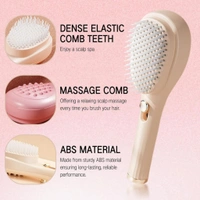 Neo Clean Retractable Hair Brush with Self-Cleaning Bristles – Ergonomic Handle, Anti-Static, Telescopic Design for All Hair Types and Wigs, One-Click Hair Comb for Men and Women (Random Colour)
