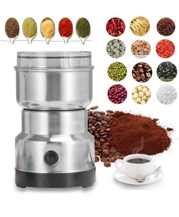 Nima Multifunctional Stainless Steel Nima Electric Grinder, perfect for grinding coffee beans, spices, and more. Portable, electric, and ideal for home and office use (Pack of 1).