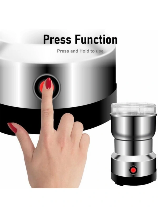 Nima Multifunctional Stainless Steel Nima Electric Grinder, perfect for grinding coffee beans, spices, and more. Portable, electric, and ideal for home and office use (Pack of 1).