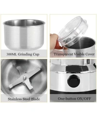 Nima Multifunctional Stainless Steel Nima Electric Grinder, perfect for grinding coffee beans, spices, and more. Portable, electric, and ideal for home and office use (Pack of 1).