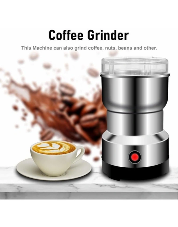 Nima Multifunctional Stainless Steel Nima Electric Grinder, perfect for grinding coffee beans, spices, and more. Portable, electric, and ideal for home and office use (Pack of 1).
