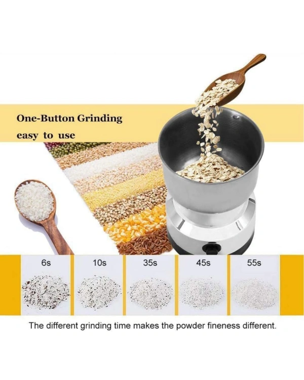 Nima Multifunctional Stainless Steel Nima Electric Grinder, perfect for grinding coffee beans, spices, and more. Portable, electric, and ideal for home and office use (Pack of 1).