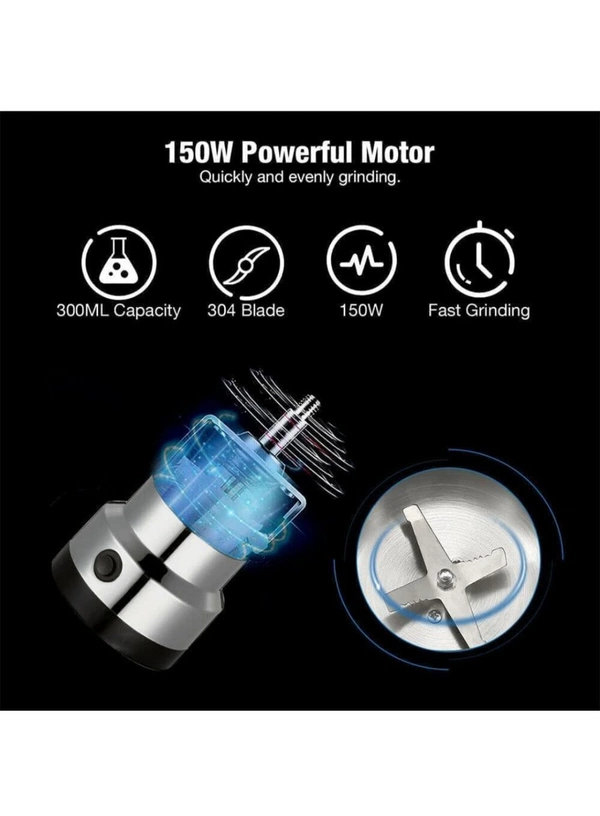 Nima Multifunctional Stainless Steel Nima Electric Grinder, perfect for grinding coffee beans, spices, and more. Portable, electric, and ideal for home and office use (Pack of 1).