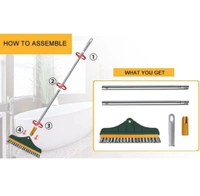 Neo Clean 2-in-1 Bathroom Cleaning Brush with Wiper and Long Handle, 120° Rotating Head for Bathroom Floor Cleaning, Ideal for Home, Kitchen, and Bathroom Cleaning Accessories – Floor Scrub Brush