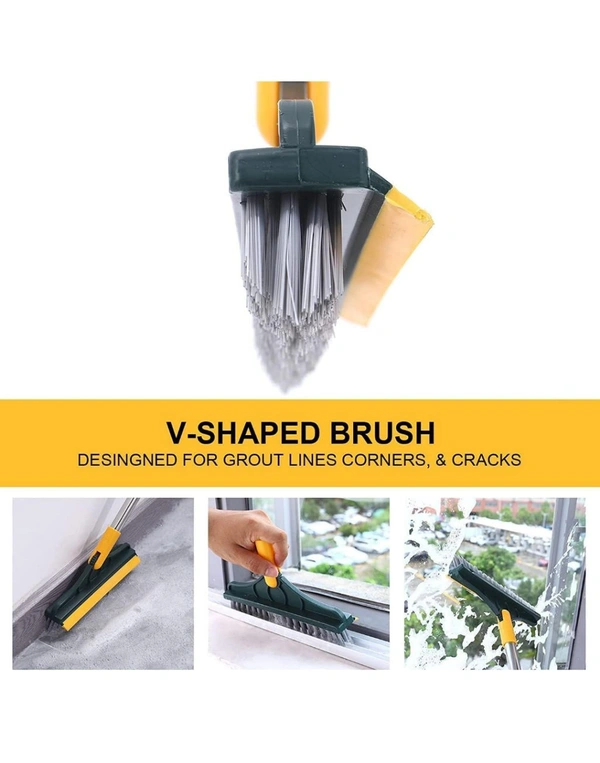 Neo Clean 2-in-1 Bathroom Cleaning Brush with Wiper and Long Handle, 120° Rotating Head for Bathroom Floor Cleaning, Ideal for Home, Kitchen, and Bathroom Cleaning Accessories – Floor Scrub Brush