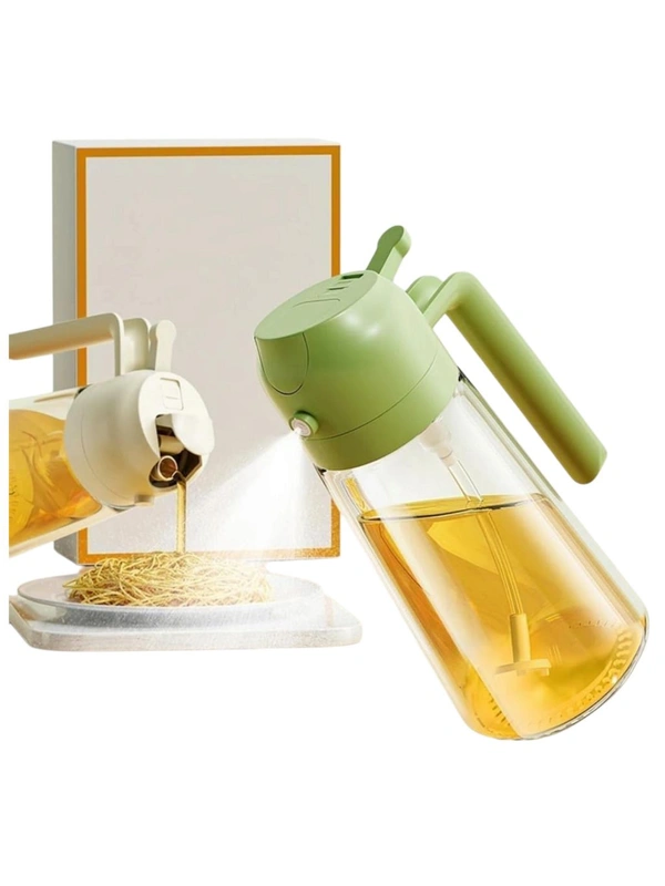 Neo Clean 2-in-1 Olive Oil Pourer and Dispenser Bottle for Kitchen, Glass Bottle with Premium Nozzle, Ideal for Air Fryer, Salad, BBQ, and Roasting (Multi-Color) (500ml)