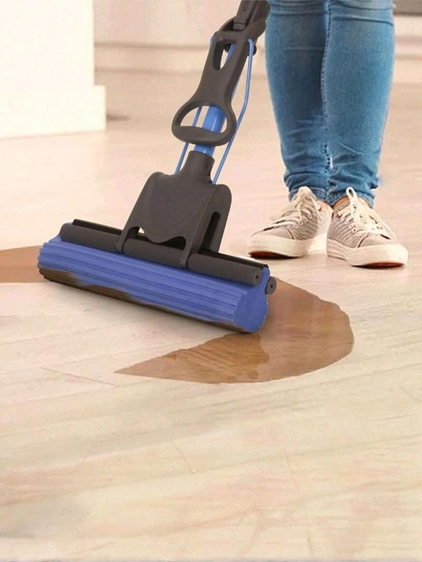 Neo Clean Blue Stainless Steel Butterfly Sponge Mop for Floor and Bathroom Cleaning – Ideal for Quick, Easy, and Efficient Floor Care