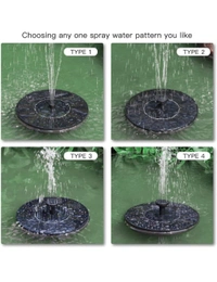 Neo Clean Solar Powered Floating Water Pump for Pool, Pond, Garden, and Patio – Round Black Plastic Fountain, 1.4W 7V