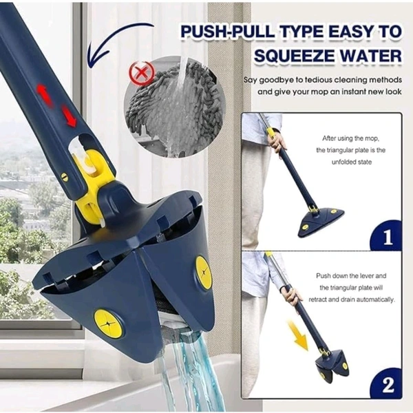 Neo Clean 360° Rotatable Triangle Mop - Multi-Functional Long-Handled Triangle Mop for Cleaning Floors, Windows, and Ceilings