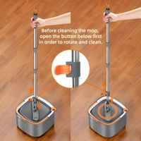 Neo Clean Square Spin Mop and Bucket Set with Self-Separating Dirty and Clean Water System, Self-Wringing 360° Rotating Square Mop Head for Hardwood, Tile, and Marble Floors