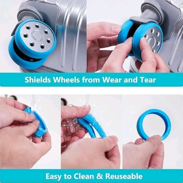 Neo Clean Travel Luggage Wheel Cover, Luggage Wheels Protection Covers, Silicone Suitcase Wheel Covers, Wheel Protector, Shock-Proof, Anti-Scratch, for Protecting Suitcase Wheels, Noise Reduction (Random Colours, 8 Pieces)