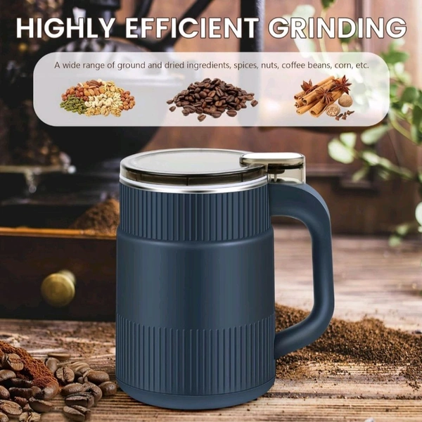 Neo Clean Portable Spice Grinder with Handle, Electric Grain Mill, Stainless Steel for Dry Grains, Spices, Cereals, Seasonings, and Coffee Beans (Multicolor)