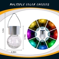 Neo Clean Multi-Color Changing Cracked Glass Solar Hanging Lights - Waterproof Outdoor Lanterns for Garden, Yard, Patio, and Lawn, (Pack of 2)