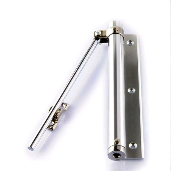 Neo Clean Silver Spring Automatic Door Closer for Lightweight Residential & Commercial Doors - Includes Fitting Set (1 Pc)