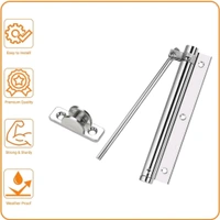 Neo Clean Silver Spring Automatic Door Closer for Lightweight Residential & Commercial Doors - Includes Fitting Set (1 Pc)
