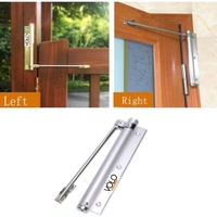 Neo Clean Silver Spring Automatic Door Closer for Lightweight Residential & Commercial Doors - Includes Fitting Set (1 Pc)