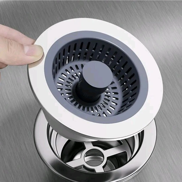 Neo Clean 3-in-1 Stainless Steel Kitchen Sink Strainer & Stopper Set - Anti-Clogging Pop-Up Drain Filter Basket for Kitchen Sinks