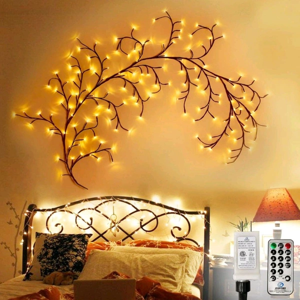 Neo Clean Plastic Willow Vine LED Lights With Remote - Enchanted Waterproof Indoor & Outdoor Decor for Bedroom, Living Room & Garden (Pack Of 1)