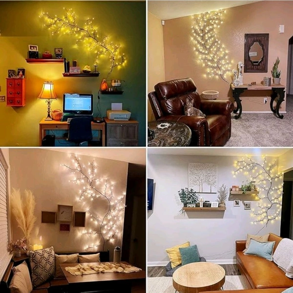 Neo Clean Plastic Willow Vine LED Lights With Remote - Enchanted Waterproof Indoor & Outdoor Decor for Bedroom, Living Room & Garden (Pack Of 1)