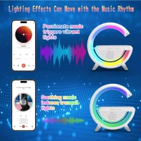 Neo Clean 3-in-1 Night Light Bluetooth Speaker with 15W Wireless Charger & LED Desk Lamp – Perfect Bedside Lamp for Bedroom Decor & Gift Ideas (G Speaker Lamp)