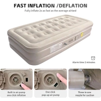 Neo Clean Single Inflatable Mattress with Built-in Pump | Quick Inflation Air Bed for Camping, Travel & Guest Use - Includes 2 Pillows