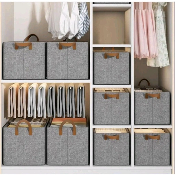 Neo Clean Foldable Fabric Clothes Storage Box with Steel Frame for Wardrobe | Saree, Towel, Blanket Organizer with Top & Front Open (26L)