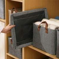 Neo Clean Foldable Fabric Clothes Storage Box with Steel Frame for Wardrobe | Saree, Towel, Blanket Organizer with Top & Front Open (26L)