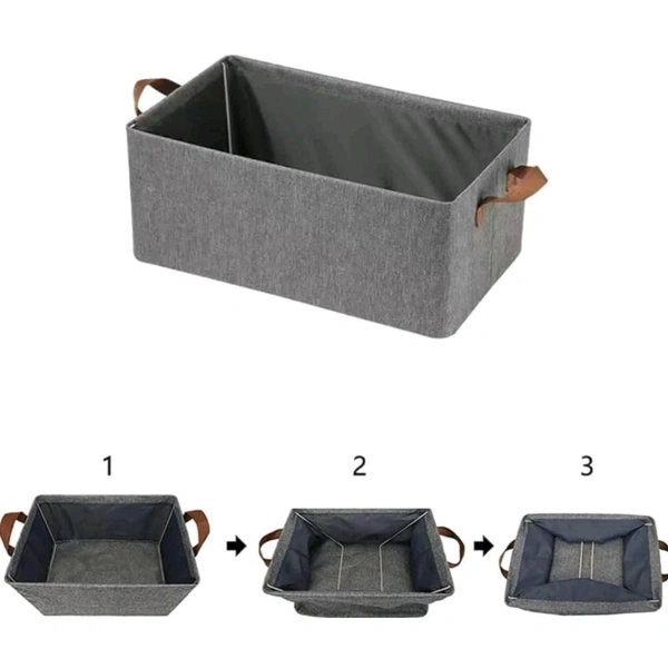 Neo Clean Foldable Fabric Clothes Storage Box with Steel Frame for Wardrobe | Saree, Towel, Blanket Organizer with Top & Front Open (26L)