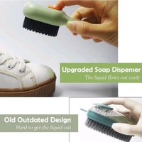 Neo Clean 2 Pcs Multifunctional Liquid Shoe Brush with Built-In Soap Dispenser | Long Handle Shoe Cleaner with Liquid Cartridge | Durable Plastic Cleaning Brush