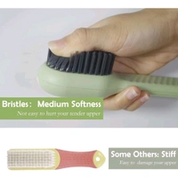 Neo Clean 2 Pcs Multifunctional Liquid Shoe Brush with Built-In Soap Dispenser | Long Handle Shoe Cleaner with Liquid Cartridge | Durable Plastic Cleaning Brush