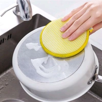 Neo Clean 5 Pcs Non-Scratch Dish Sponges - Double-Sided Cleaning Sponges with Microfiber & Rough Scrubber for Non-Stick Cookware - Kitchen & Bathroom Cleaning Tools